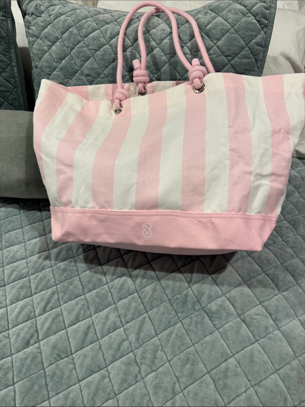 NWT Victoria Secret heritage stripe rope tote